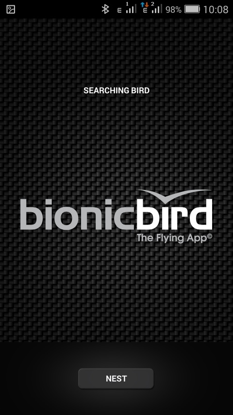 Титульный экран приложения The Flying App